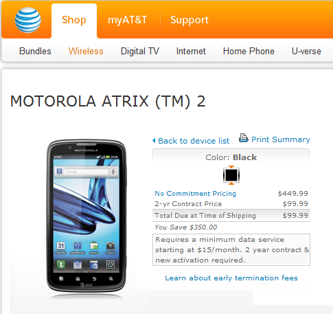 AT&amp;amp;T is launching today the Motorola ATRIX 2 - Now available: Motorola ATRIX 2 and Motorola XOOM Family Edition