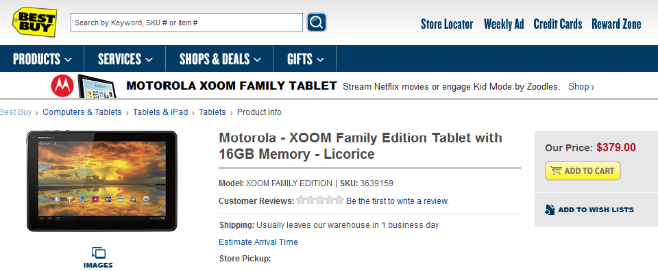 The Family Edition of the Motorola XOOM is now available from Best Buy - Now available: Motorola ATRIX 2 and Motorola XOOM Family Edition