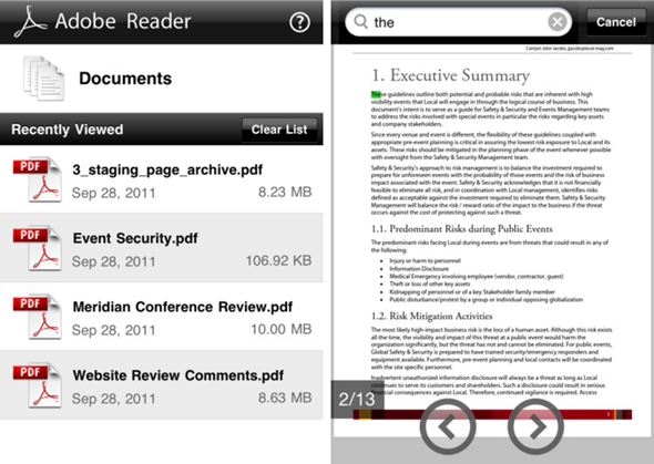 Adobe Reader finally arrives to iOS