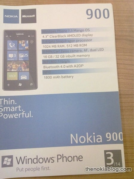 The Nokia 900 - Nokia Lumia 800, Nokia Lumia 710, Nokia 900 specs and images leak just before Nokia World 2011 kicks off