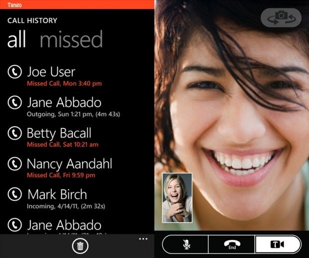 Tango now available for Windows Phone Mango, puts those front-facing cameras to work