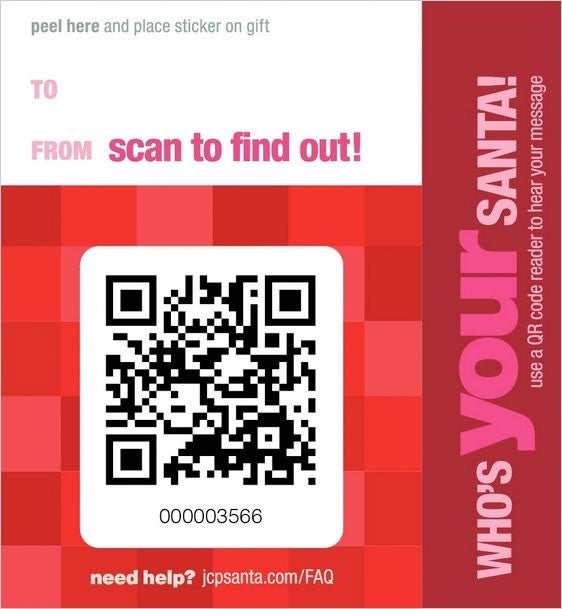 J.C. Penney using QR codes this holiday to let consumers personalize gifts with audio