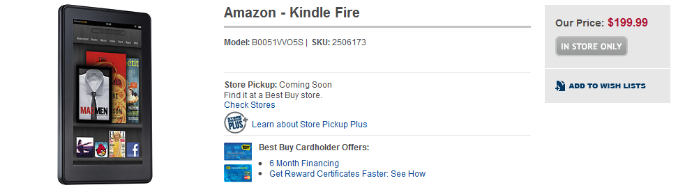 In Best Buy stores on November 15th, the Amazon Kindle Fire - Amazon Kindle Fire available at Best Buy on Tuesday
