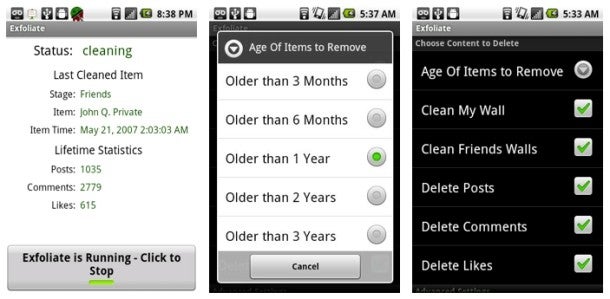 Android app for purging your Facebook history is conveniently named Exfoliate