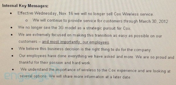 Cox abandoning cellphone sales as early as Nov. 16th