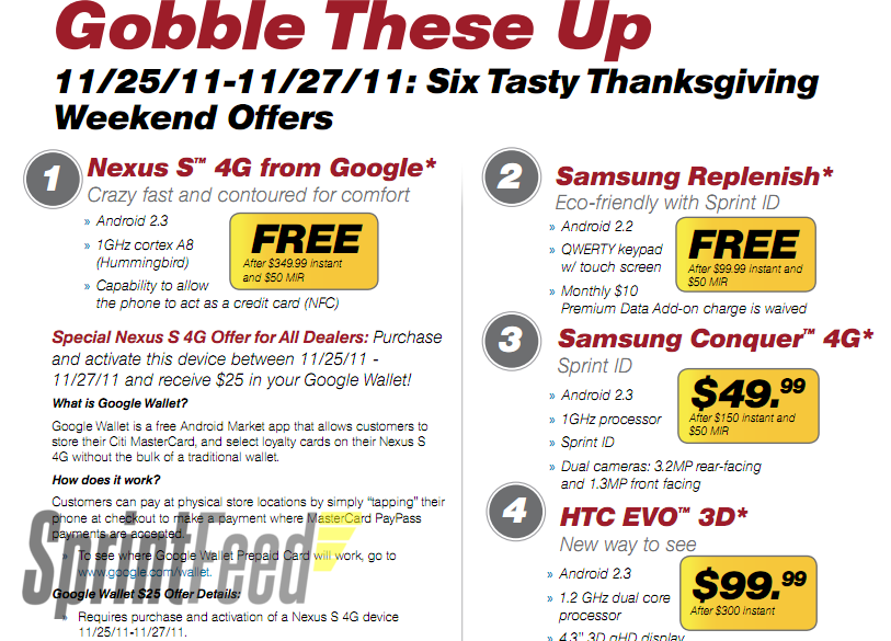 Sprint offering Black Friday deals over Thanksgiving weekend PhoneArena