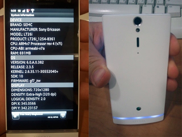 Leaked images of what could be the Nozomi. - Sony Ericsson LT26i might not be the Nozomi, but a mid-range handset? (nope, it's a version of the Nozomi)