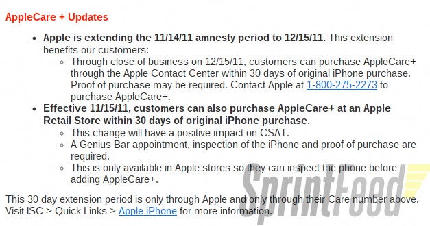 Apple extends option to purchase AppleCare+ until December 15, 2011