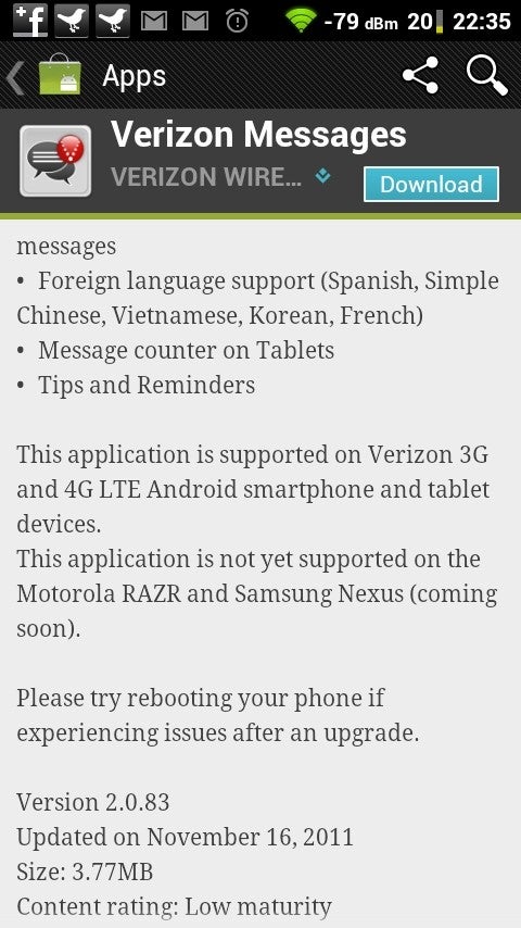 Samsung GALAXY Nexus gets mentioned by a Verizon app