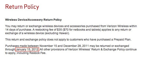 Verizon extends holiday return period, test drive a smartphone today