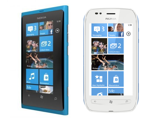 The Nokia Lumia 800 (L) and the Nokia Lumia 710 (R) - Analyst says that Nokia could reduce cost of producing Lumia models by 17%