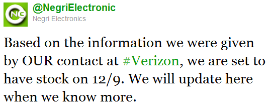 Verizon Samsung Galaxy Nexus release date to be December 9th at third-party retailers?