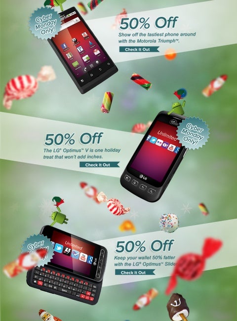 Virgin Mobile slashes prices on Android phones in half for Cyber Monday