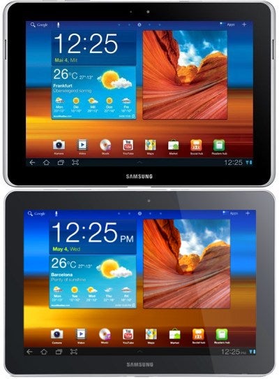 The Samsung GALAXY TAB 10.1N (above) and the Samsung GALAXY Tab 10.1 (below) - Apple wants the Samsung GALAXY Tab 10.1N banned in Germany