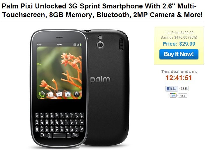 Long forgotten Sprint Palm Pixi is priced at $29.99 no-contract for one day only