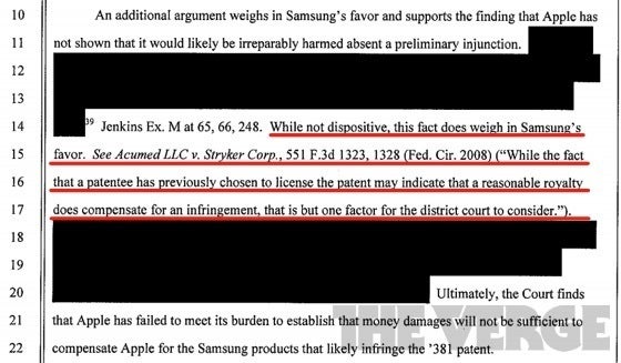 The redacted court documents - Samsung turned down Apple's offer of an olive branch 1 year ago