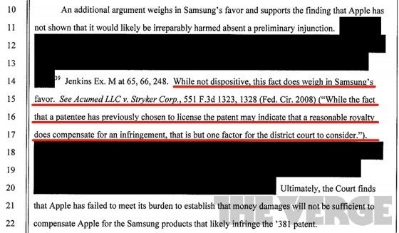 The redacted court documents - Samsung turned down Apple&#039;s offer of an olive branch 1 year ago