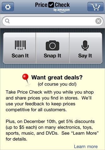 Save up to $5 on Saturday - Those who use Amazon's Price Check app can get up to $5 discount from the online retailer