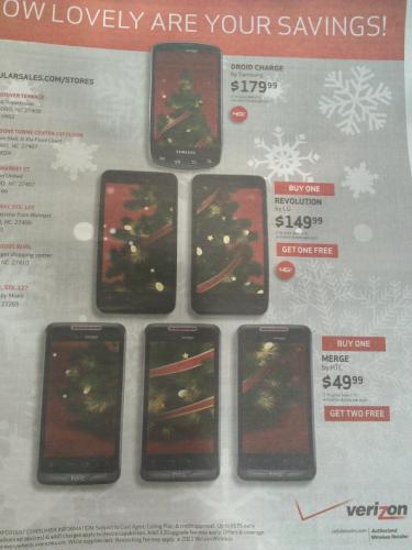 The long forgotten Verizon version of the HTC Merge appears in a local holiday ad - Thought to be a third party relic, Verizon&#039;s HTC Merge shows up in Xmas ad