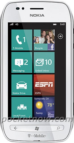 Nokia Lumia 710’s first T-Mobile press shot all dolled up in white