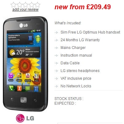 SIM-free LG Optimus Hub is coming to the UK very soon for cheap