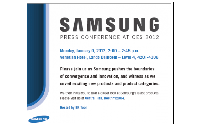 Samsung announces CES 2012 event
