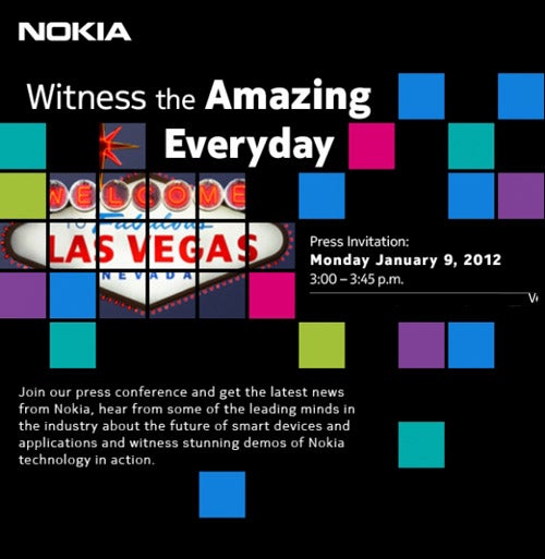 The invite to Nokia's CES event - Nokia sends out invites to January 9th event at CES, most likely for U.S. Windows Phone models