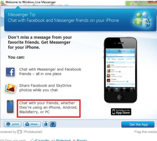 Microsoft forgets Windows Phone in Windows Live Messenger ad