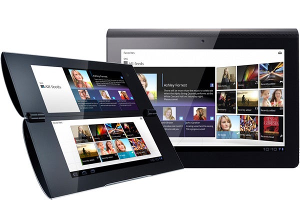 The Sony Tablet P (L) and the Sony Tablet S (R) - Sony plans on serving Ice Cream Sandwich to Tablets S and P