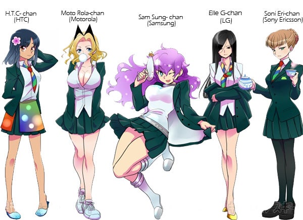Android phone makers get their Japanese schoolgirl reincarnations, never looked prettier