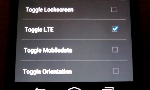 Cyanogenmod 9 looks like it has an LTE quick toggle