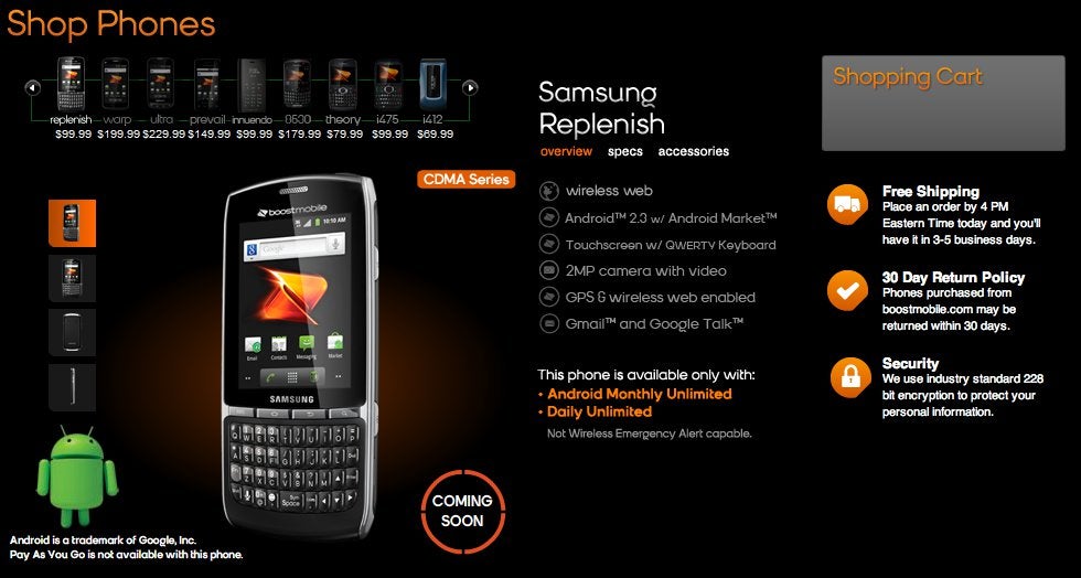 Boost Mobile gets the eco-friendly Samsung Replenish - priced at $100 no-contract