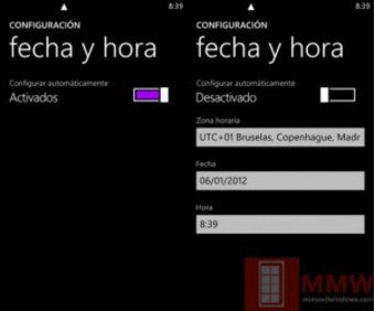 Options for automatic carrier time and data connection switch are available with the WP7 8107 update