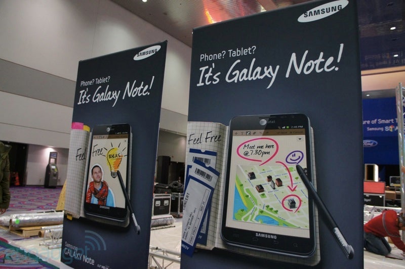 Another confirmation that the Samsung GALAXY Note is coming to AT&amp;T - Posters featuring the AT&T branded Samsung GALAXY Note appear at CES