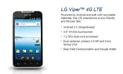 LG Viper is a 4G LTE smartphone for Sprint, which also happens to be ECO-friendly