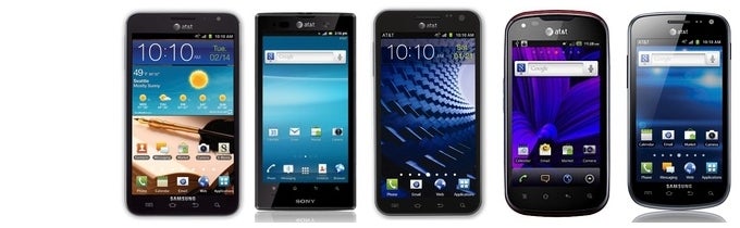 Galaxy Note vs Skyrocket HD vs Exhilarate vs Burst vs Xperia ion: specs comparison