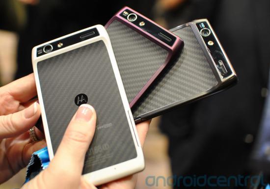 The Motorola DROID RAZR in black, white and purple - What&#039;s black, white, purple and cut to $199.99? The Motorola DROID RAZR is!