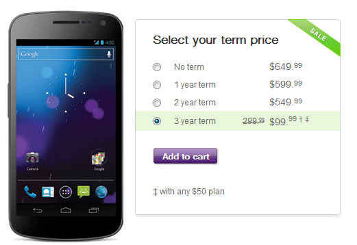 The Samsung GALAXY Nexus is just $99.99 with a 3-year pact through January 26th - Samsung GALAXY Nexus launches today on Telus, eh?