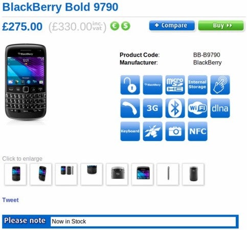 BlackBerry Bold 9790 goes on sale a bit earlier than expected, but it&#039;s priced at $504 (£330)