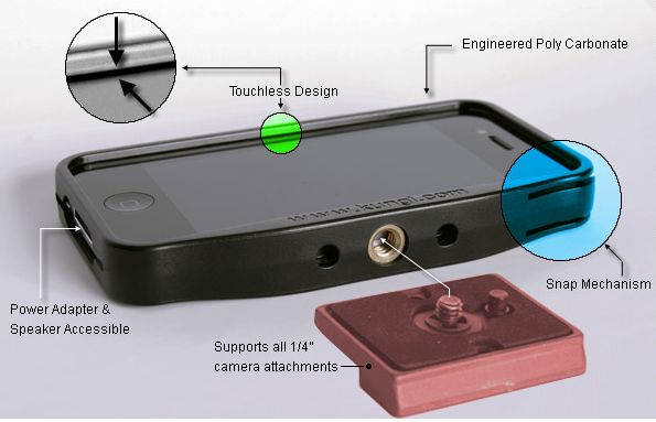 Kungl&#039;s case for the iPhone doubles as a tripod mount to eliminate those blurry shots