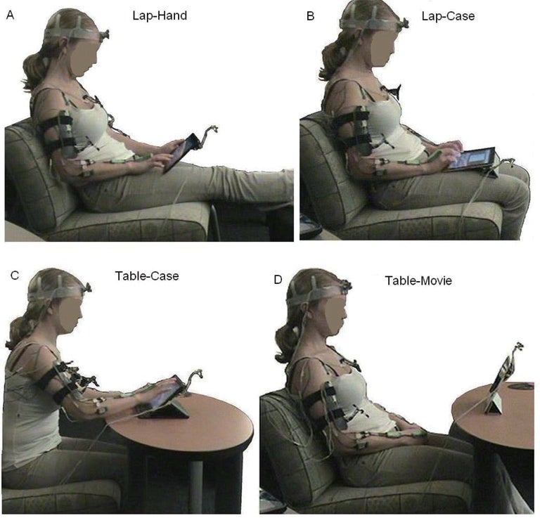 Tablet users better be contortionists to keep healthy posture, says a joint Harvard and Microsoft study