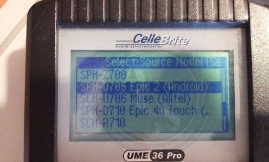 The Cellebrite machine apparently shows the Samsung SPH-D705, possibly the subject of this leaked photograph from back in August (R), courtesy of Pocketnow - Cellebrite Machine shows Samsung Epic 4G 2 coming