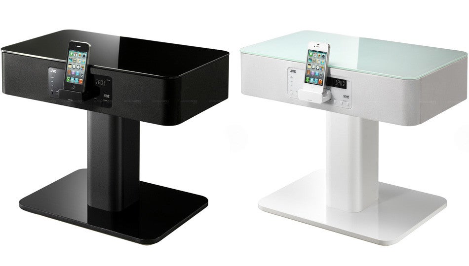 Meet JVC&#039;s iPhone speaker dock that doubles as a nightstand - available in black and white
