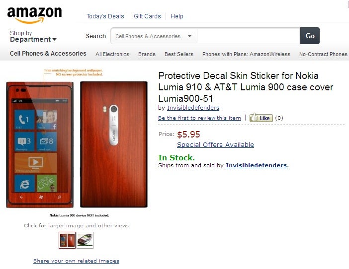 Nokia Lumia 910 accessory spotted on Amazon