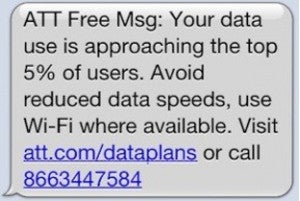 Those using as little as 1.5GB of data per month are getting this message from AT&amp;T - AT&T data usage doubles every year