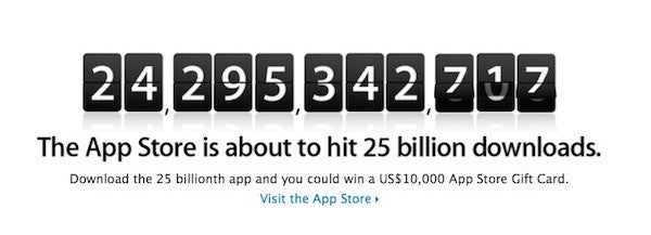 Win a $10,000 gift card for the 25 billionth App Store download - Apple prepares to give away $10,000 gift card for the 25 billionth App Store download