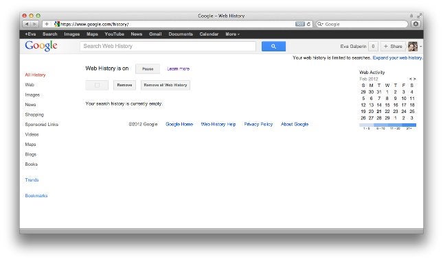 Here's how to delete your Google Web search History
