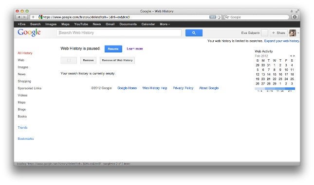 Here's how to delete your Google Web search History