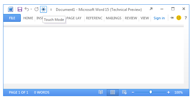 Microsoft Office 15 to include “Touch Mode” toggle