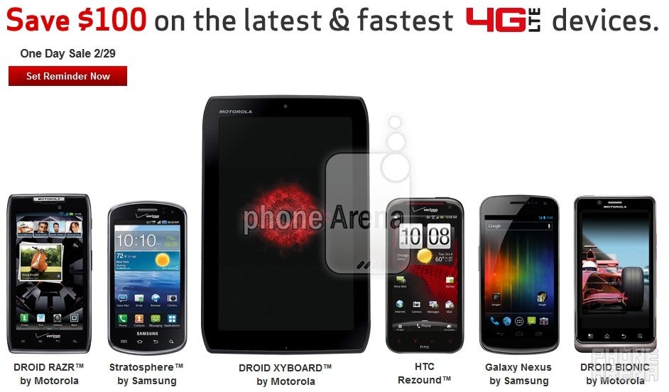 Verizon chopping $100 off 4G devices on Leap Day